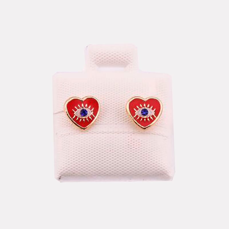 Broqueles Corazon Con Ojito 10k 0.3g